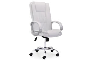 SILLÓN GIRATORIO ATLAS SÍMIL PIEL BLANCO