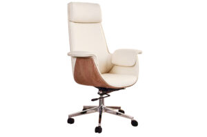 SILLON GIRATORIO OMEGA ALTO / SIMIL PIEL CREMA