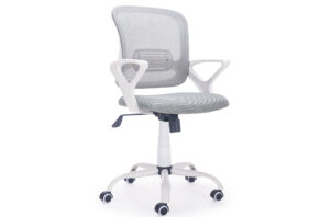 SILLA DE ESCRITORIO GIRATORIA MODELO BRISA GRIS / ESTRUCTURA BLANCA