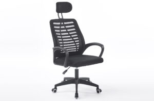 SILLON GIRATORIO CON REPOSACABEZAS KNECK RED TRANSPIRABLE NEGRO