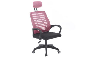 SILLON GIRATORIO CON REPOSACABEZAS KNECK RED TRANSPIRABLE NEGRO / ROSA