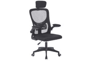 SILLON GIRATORIO CON REPOSACABEZAS AERO RED TRANSPIRABLE NEGRO