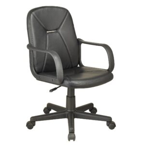 SILLÓN GIRATORIO GENESIS SÍMIL PIEL NEGRO