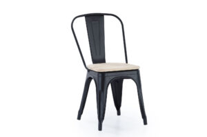 SILLA COMEDOR TOLIX NEGRO ASIENTO ROBLE NORDISH Pak de 4