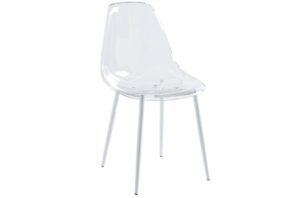 SILLA COMEDOR TELMA TRANSPARENTE PATAS BLANCAS Pak de 4