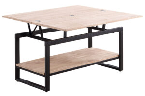 MESA CENTRO ELEVABLE Y EXTENSIBLE STEVE 100 x 45 CM ROBLE NORDISH / NEGRO.