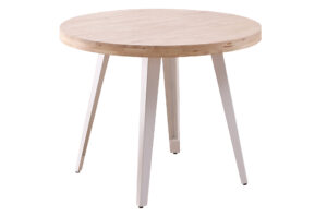 MESA COMEDOR REDONDA FIJA BERG 100 CM  ROBLE NORDISH / BLANCO.