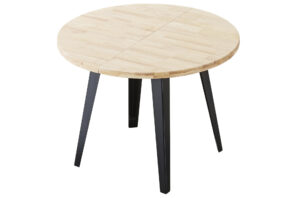 MESA COMEDOR REDONDA EXTENSIBLE BERG-E 100 - 140 - 180 CM ROBLE NORDISH / NEGRO.