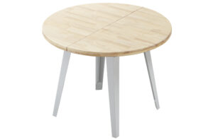 MESA COMEDOR REDONDA EXTENSIBLE BERG-E 100 - 140 - 180 CM ROBLE NORDISH / BLANCO