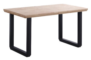 MESA COMEDOR EXTENSIBLE ROMA 140 - 180 - 220 x 80 CM  ROBLE NORDISH / NEGRO.
