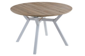 MESA COMEDOR REDONDA EXTENSIBLE DELTA 120 - 160 CM OAK / BLANCO.