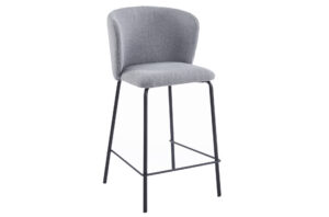 TABURETE TAPIZADO MARGOT ALTO ASIENTO 65 CM TEJIDO GRIS. pak de 2 taburetes