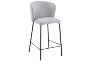 TABURETE TAPIZADO MARGOT ALTO ASIENTO 75 CM TEJIDO BEIGE. pak de 2 taburetes