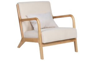 BUTACA TOKIO MICROFIBRA BEIGE / MADERA