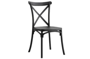 SILLA POLIPROPILENO CROSSBACK NEGRO. Pak de 4