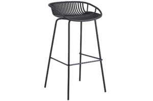TABURETE ALTO SHELL NEGRO. Pak de 4