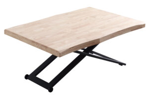MESA CENTRO ELEVABLE ZOE 120 x 80 CM ROBLE NORDISH / NEGRO TAPA CON FORMA.