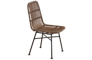 SILLA COMEDOR THAI RATTAN SINTÉTICO  MARRON / NEGRO. Pak de 4